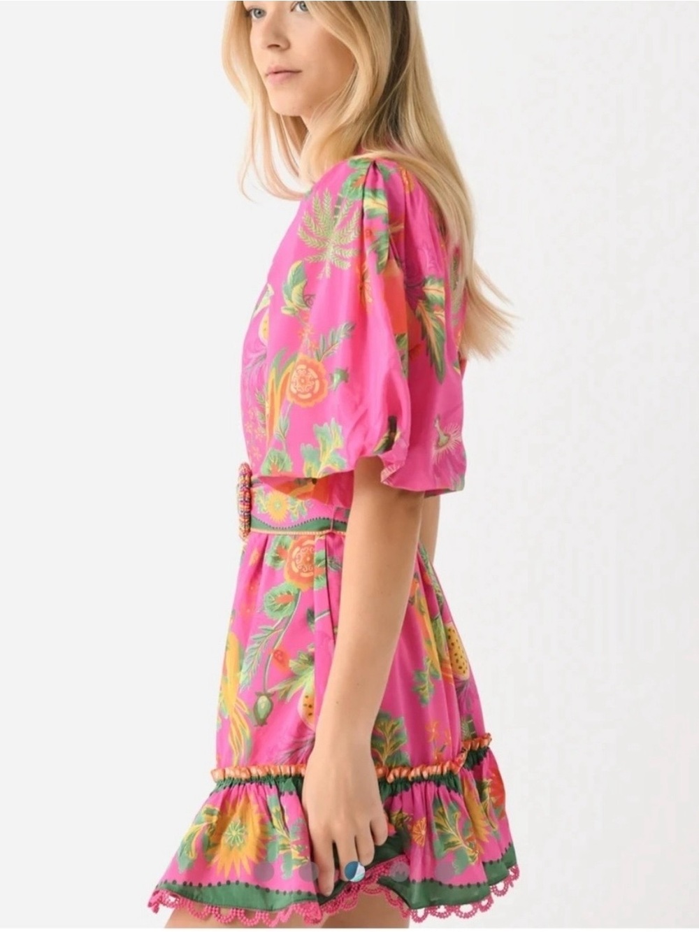 FARM Rio Delicate Fruit Garden Pink Floral Mini Dress - Picture 5 of 15